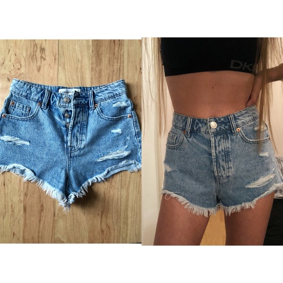 Stradivarius High Waisted Denim Shorts size 02 eu 34 - Picture 4 of 11